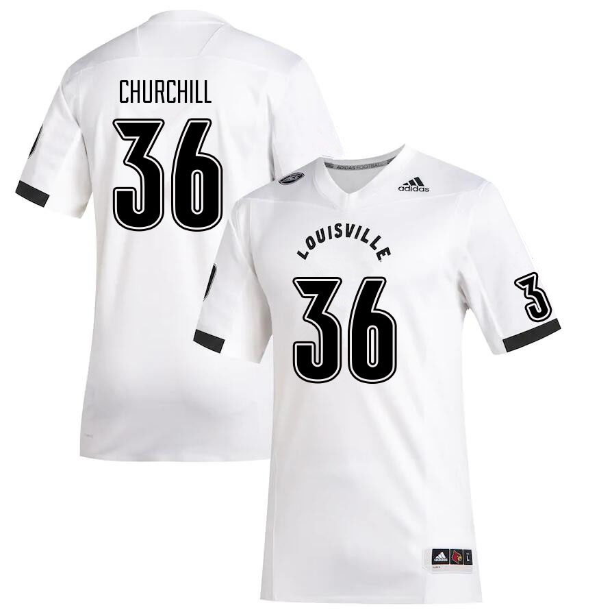 Men #36 Jatavian Churchill Louisville Cardinals College Football Jerseys Sale-White - Click Image to Close